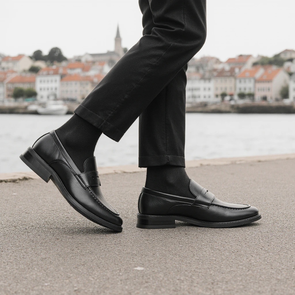 Men Formal Wear Shoes - メンズブラックペニーローファー クラシックビジネスドレスシューズ スリッポンフォーマルレザーローファー メンズカジュアルオフィスワークシューズ