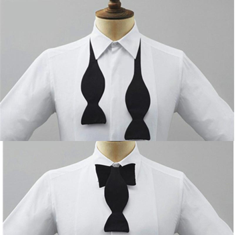 Men Formal Wear Black And White - メンズフォーマルプレタイド調節可能な蝶ネクタイ黒白無地エレガントな蝶ネクタイ女性用結婚式パーティー簡単着用英国スタイル