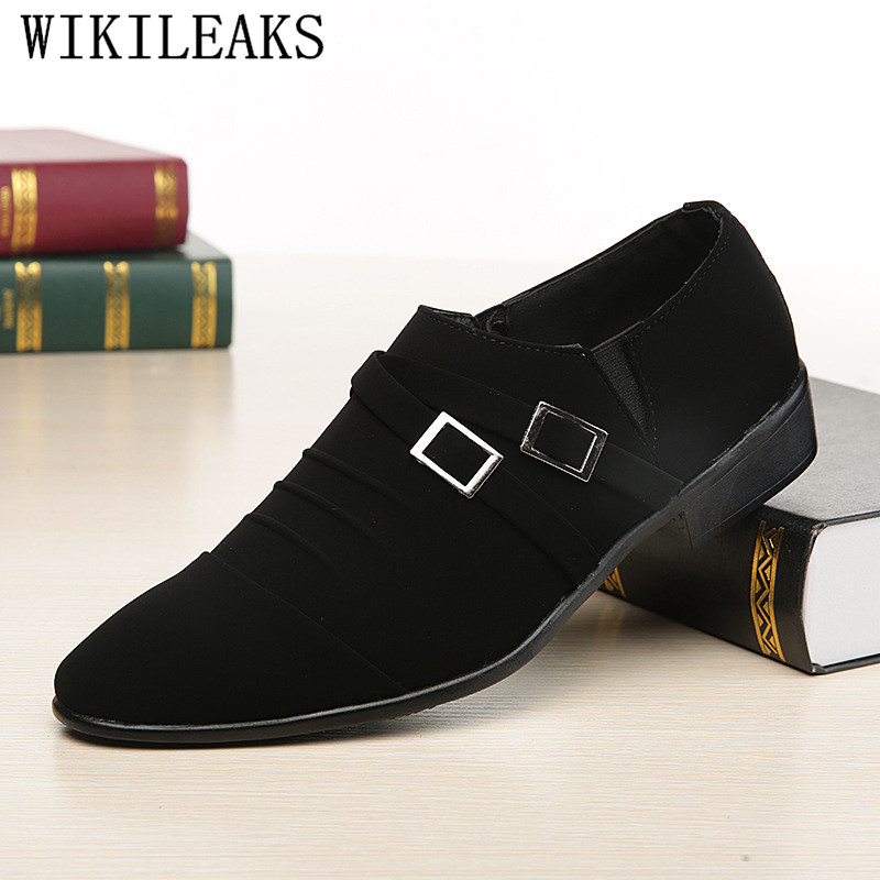 Men Formal Wear Shoes - 新人デザイナー男性正式な結婚式の靴の高級ブランド男性ビジネスオックスフォードシューズ男性用スエード革zapatosデhombre