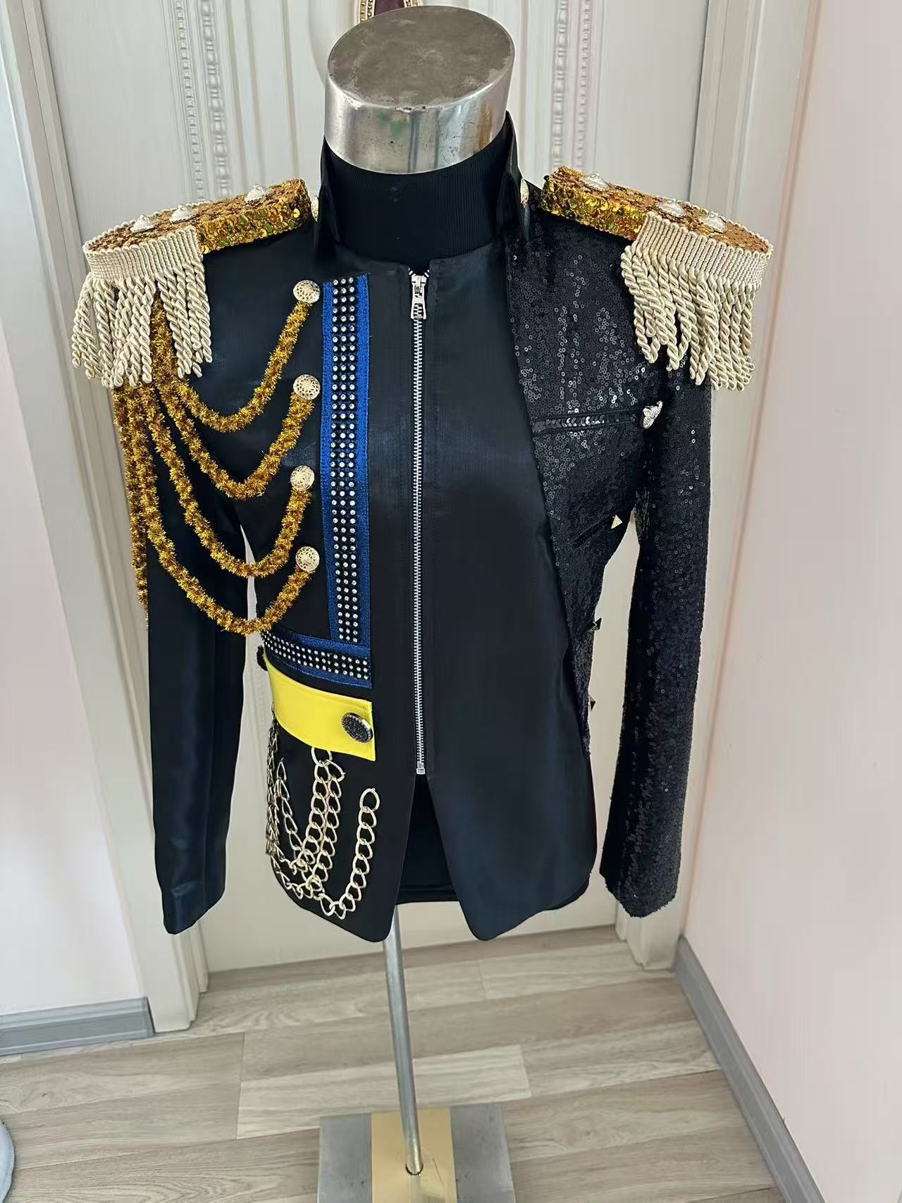 Men Formal Wear Wedding - 新しい男性タッセルロイヤルジャケットウェディングパーティー宴会フォーマルドレスクラブショーステージパフォーマンス着用