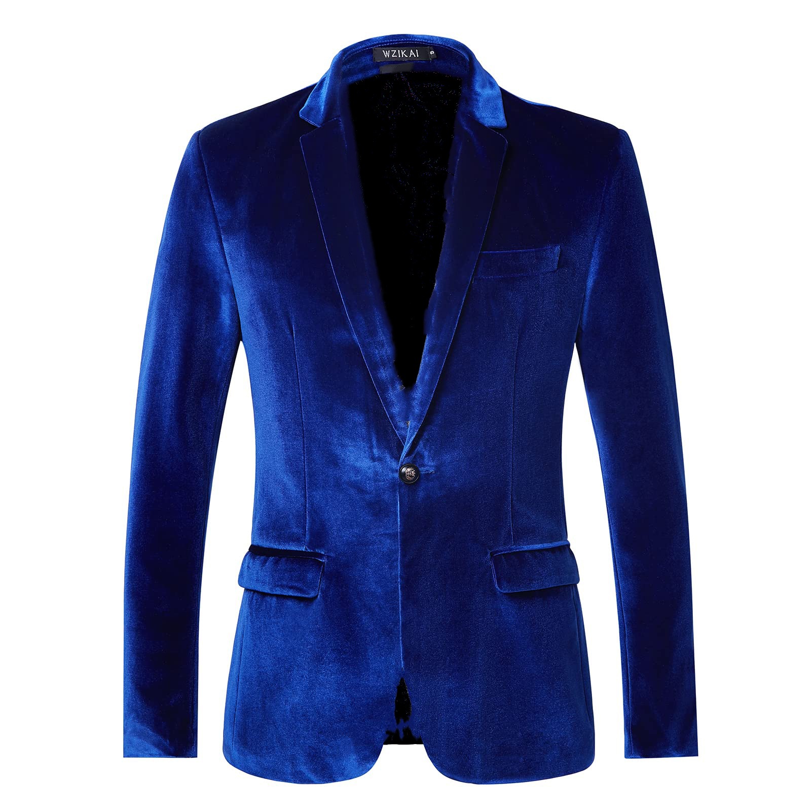 Men'S Style Formal Wear - メンズスリムフィットベルベットブレザージャケット、ユースフォーマルウェア、ゴールド＆ネイビーブルースーツジャケット、ヨーロピアンスタイル、秋の結婚式・パーティー向け