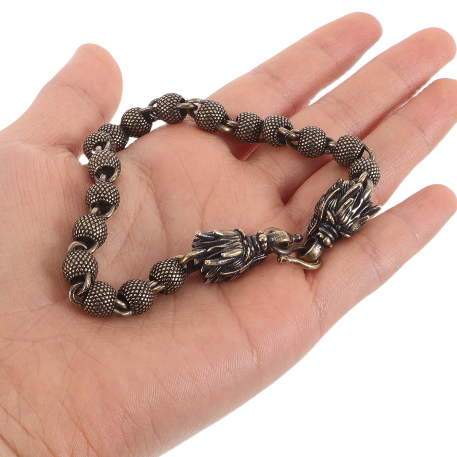 Men'S Formal Wear Jewelry - 銅製ドラゴンヘッドブレスレット ヴィンテージ ハンドメイド ビーズ付き スタイリッシュ ユニセックス