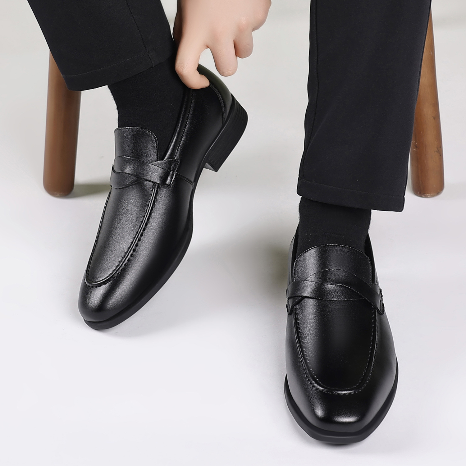 Men'S Style Formal Wear - 英国スタイルのフォーマルウェア用メンズレザーシューズ、ビジネス快適で通気性のあるドレスシューズ