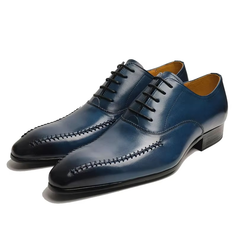 Men Formal Wear Dress - 高級メンズ本革ドレスシューズ、ポインテッドトゥ、手縫い、ファッショナブルなデザイン、オックスフォード、男性用オフィスフォーマルウェア