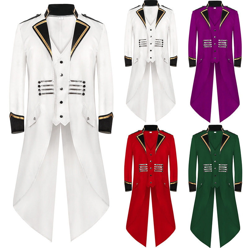 Men'S Style Formal Wear - オリジナル制作 新しいウィッシュスタイル メンズフォーマルウェア 中世レトロパンク 多用途ロングテールコート