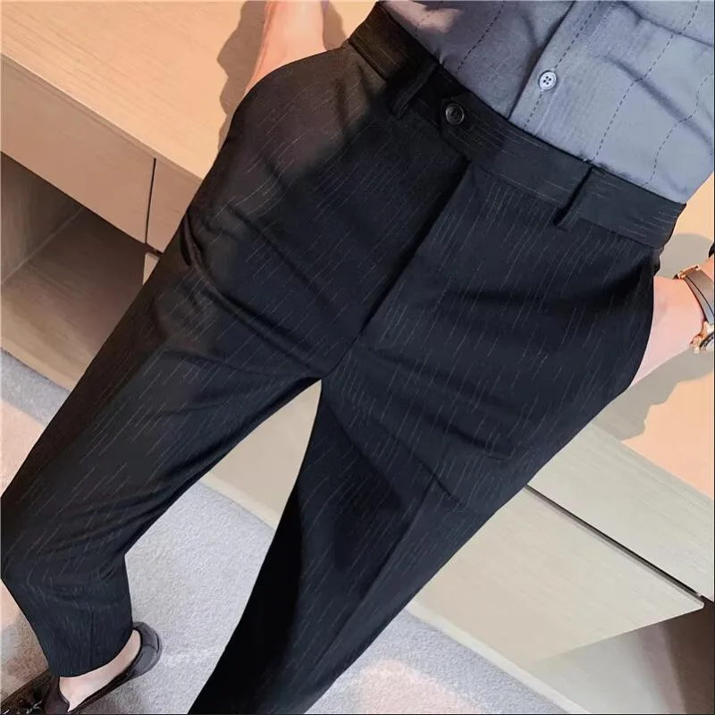 ブティックフォーマルウェアスーツパンツ男性ストライプのウェデ - Men Formal Wear Dress のレビューと価格