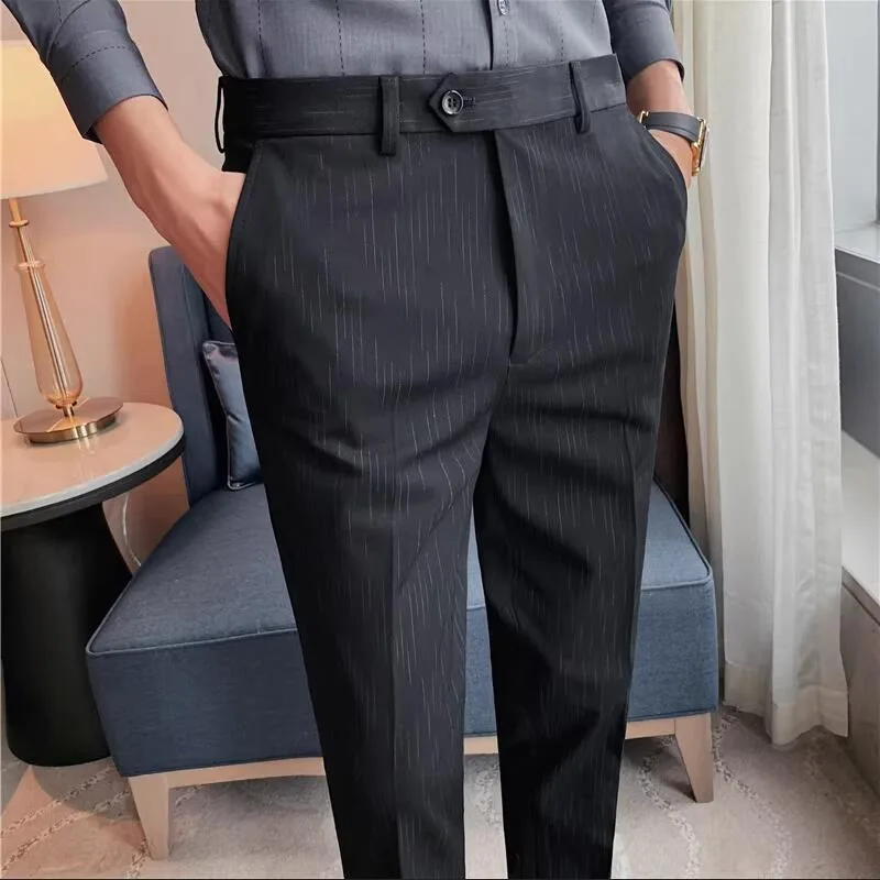 ブティックフォーマルウェアスーツパンツ男性ストライプのウェデ - Men Formal Wear Dress のレビューと価格