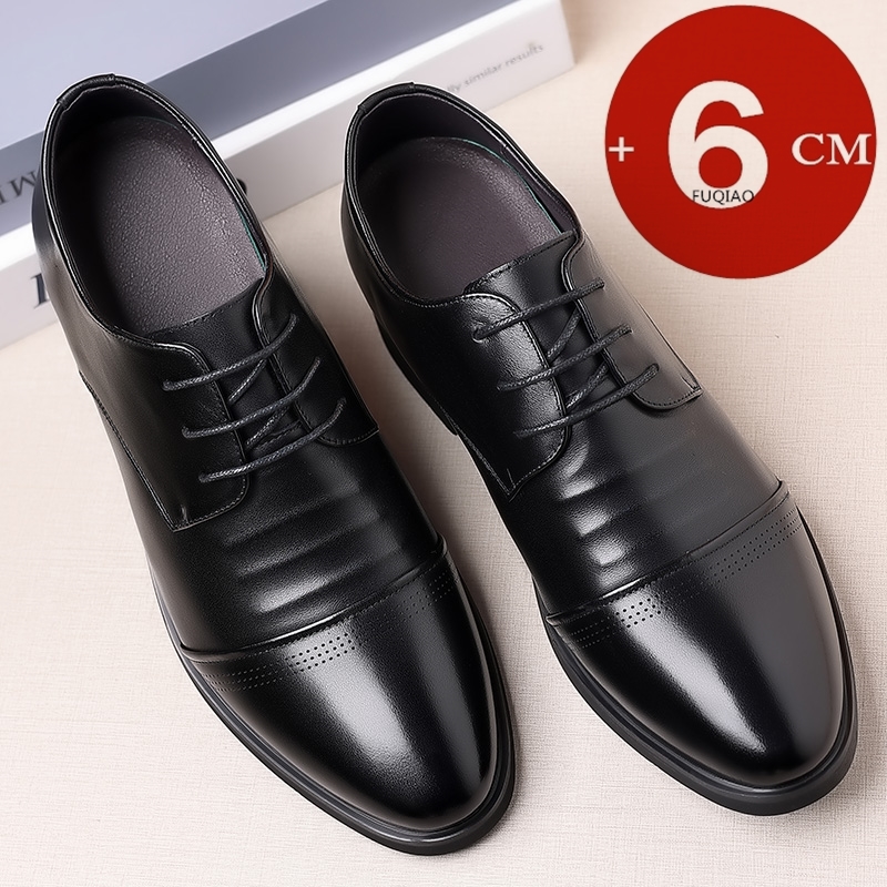 牛革フラット/6 センチメートル男性フォーマルエレベーターシ - Men Formal Wear Shoes のレビューと価格