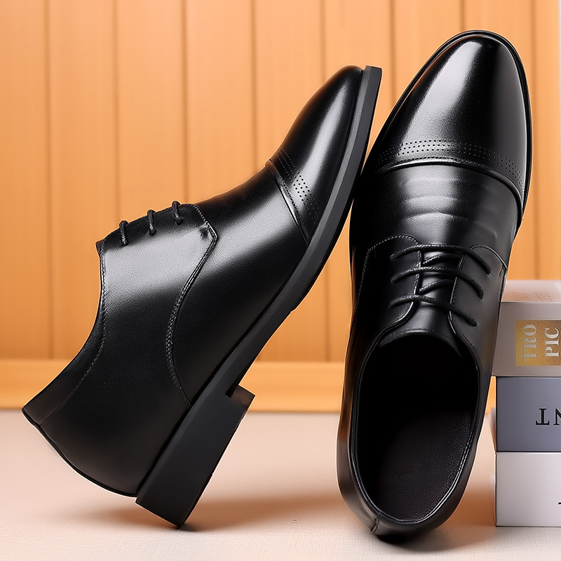 牛革フラット/6 センチメートル男性フォーマルエレベーターシ - Men Formal Wear Shoes のレビューと価格