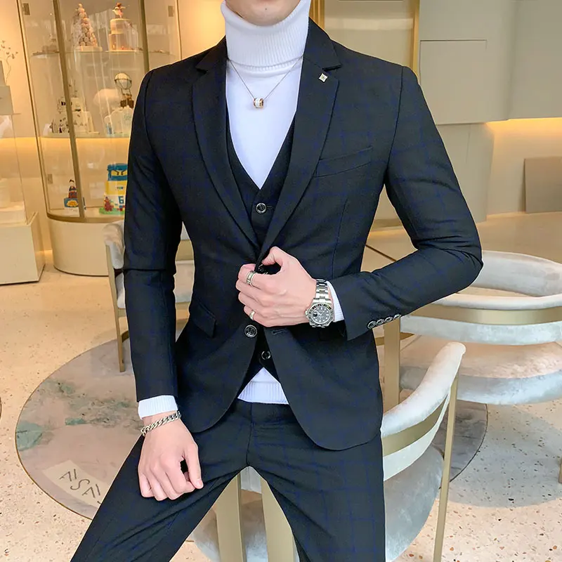 ブレザーとベストパンツ/ブティックファッションチェックメンズ - Men Formal Wear Wedding のレビューと価格