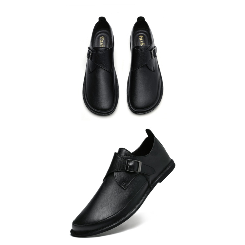 メンズレザーマンクシューズファッショナブルな英国スタイルのフ - Formal Men Daily Wear Shoes のレビューと価格