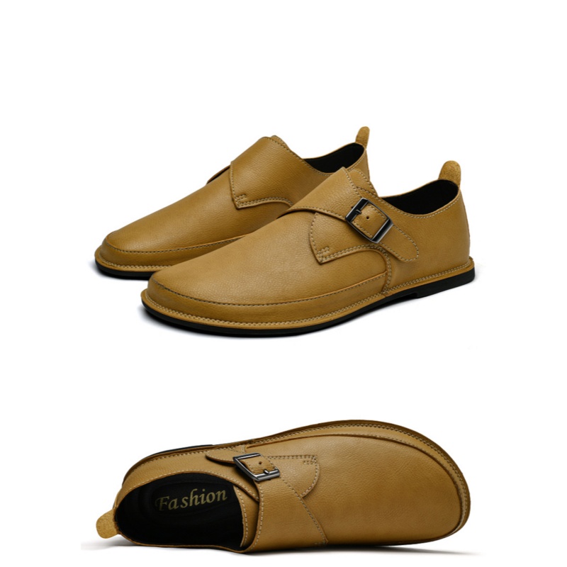 メンズレザーマンクシューズファッショナブルな英国スタイルのフ - Formal Men Daily Wear Shoes のレビューと価格