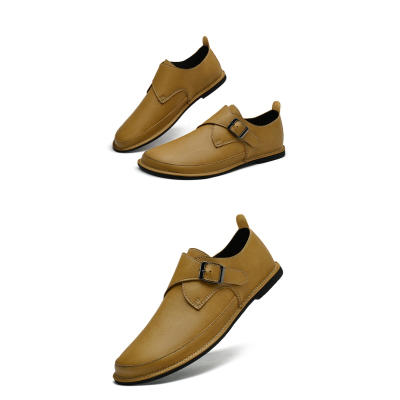 メンズレザーマンクシューズファッショナブルな英国スタイルのフ - Formal Men Daily Wear Shoes のレビューと価格