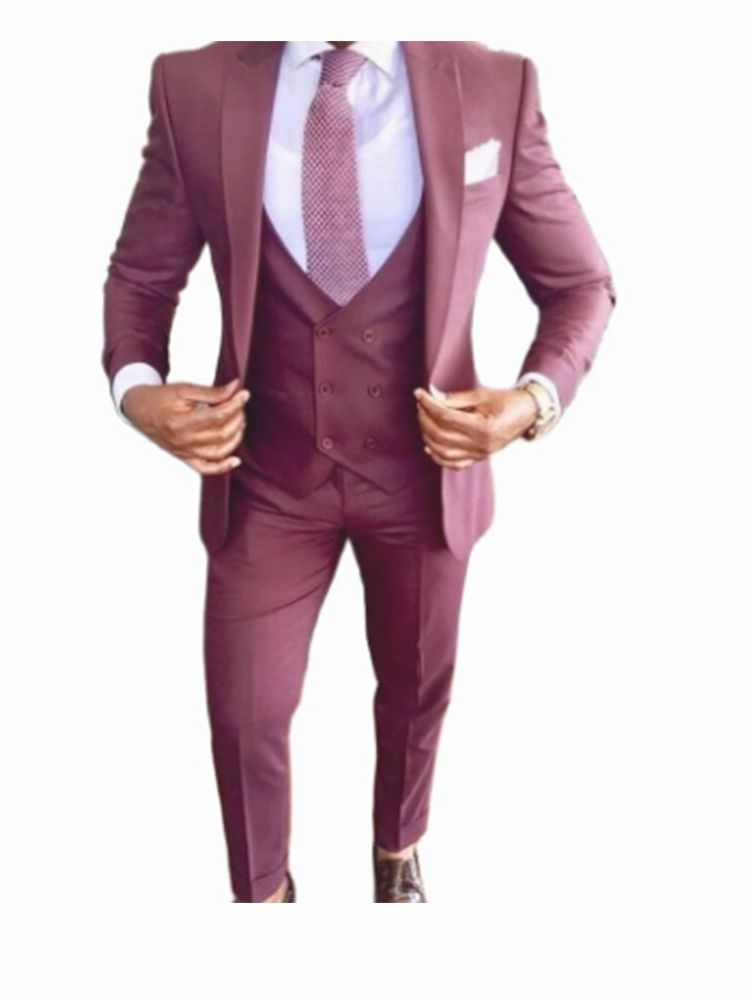 メンズ3ピーススーツ エレガント ウェディング スリムフィッ - Men'S Formal Wear Not Suit のレビューと価格