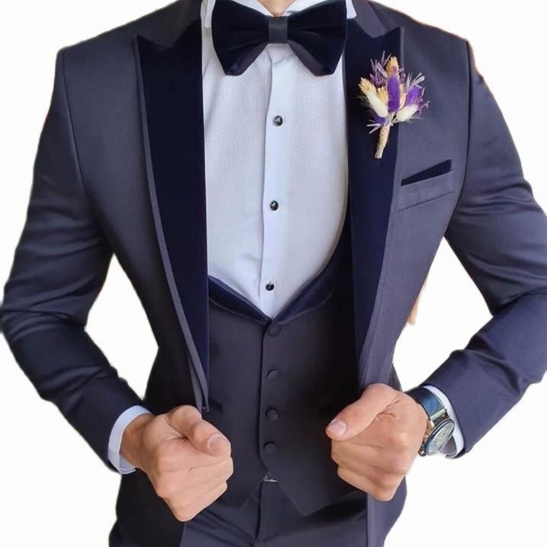 3ピーススリムフィット仕立てのメンズタキシード、ファッショナ - Men'S Formal Wear Not Suit のレビューと価格