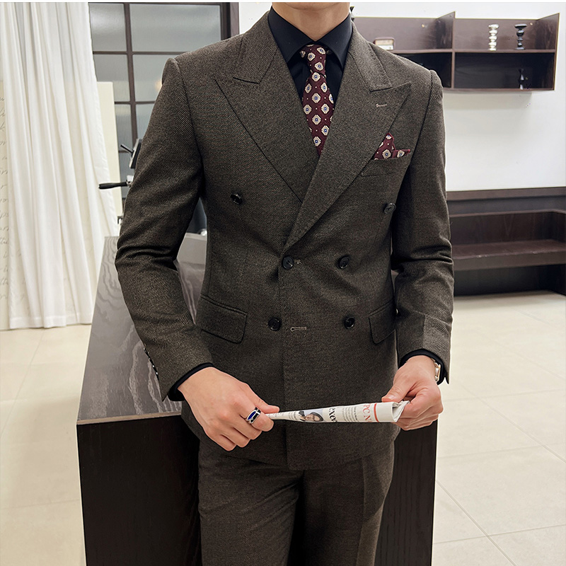 高級ダブルブレストメンズタキシード,ヴィンテージイブニングド - Men Formal Wear Wedding のレビューと価格
