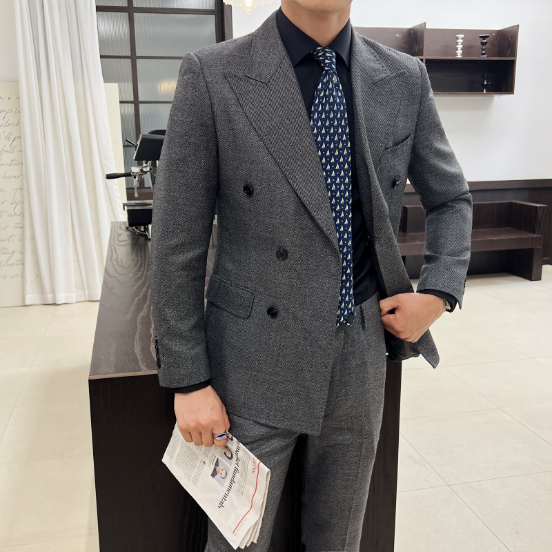 高級ダブルブレストメンズタキシード,ヴィンテージイブニングド - Men Formal Wear Wedding のレビューと価格