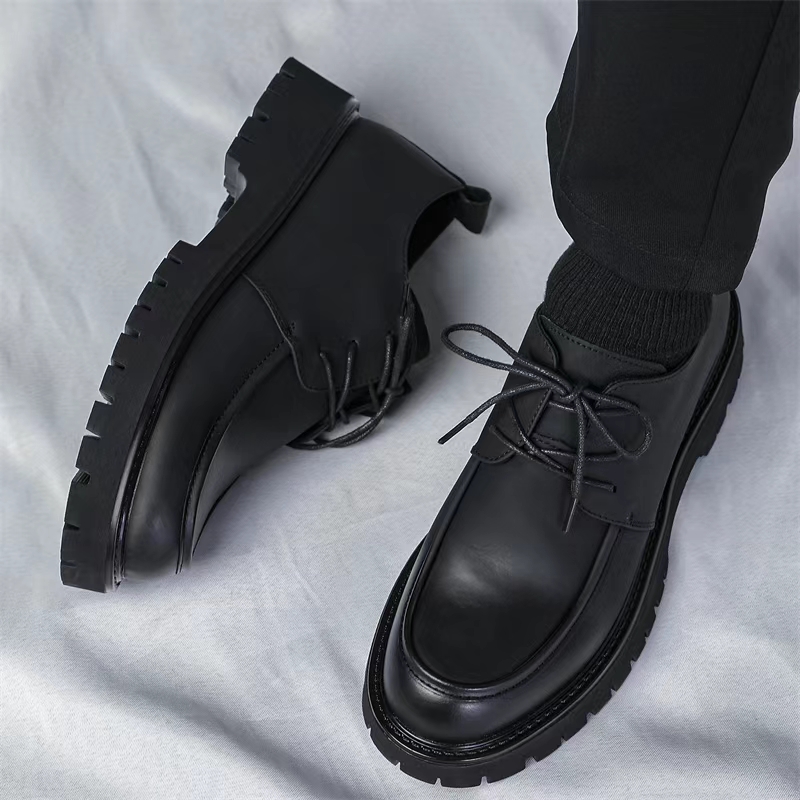 男性用の大きなつま先のパテントレザーシューズ,オリジナルの黒 - Men Formal Wear Shoes のレビューと価格