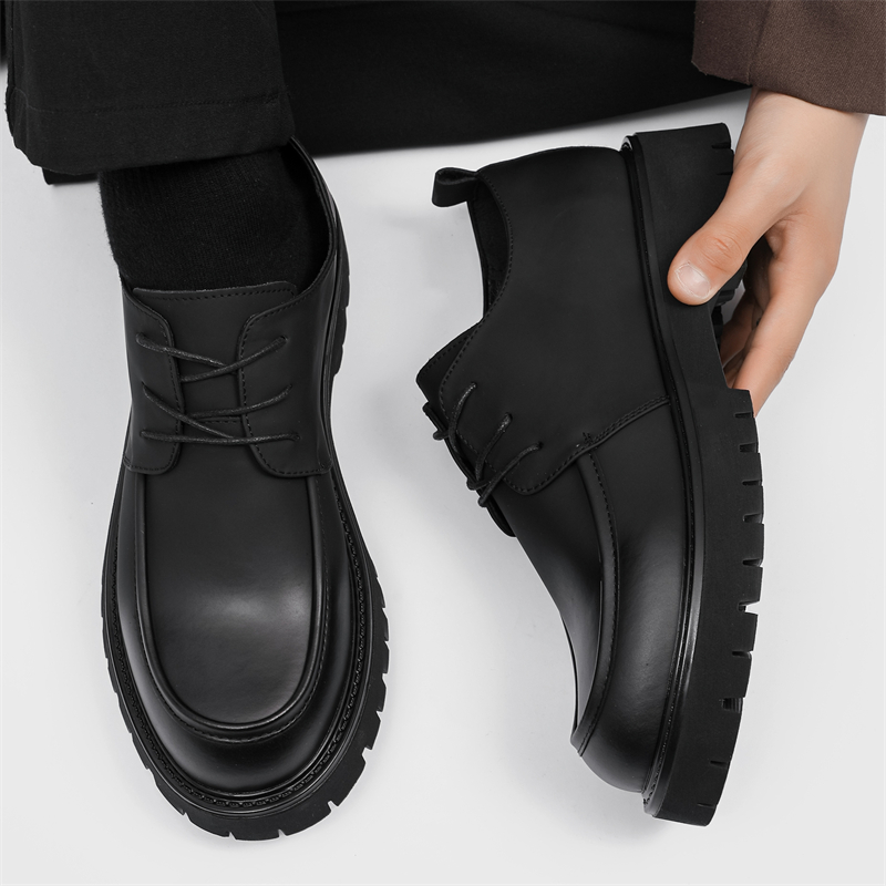 男性用の大きなつま先のパテントレザーシューズ,オリジナルの黒 - Men Formal Wear Shoes のレビューと価格