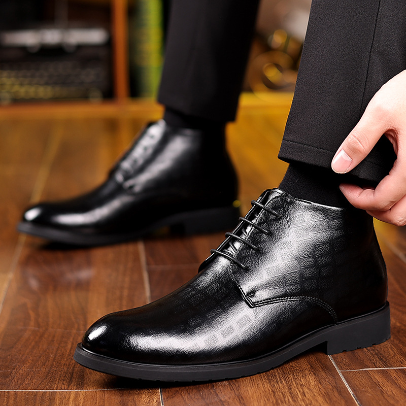男性用ハイトップレザーブーツ,フォーマルビジネス,暖かいベル - Men'S Style Formal Wear のレビューと価格