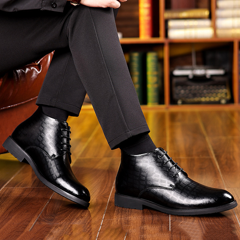 男性用ハイトップレザーブーツ,フォーマルビジネス,暖かいベル - Men'S Style Formal Wear のレビューと価格