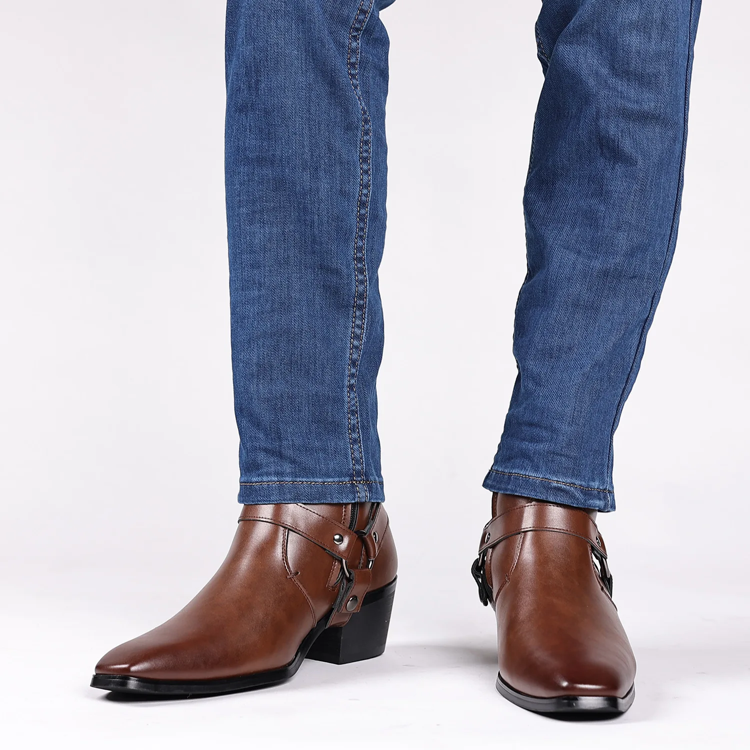 男性用のクラシックなウエスタンカウボーイブーツ,デザイナーブ - Men Formal Wear Shoes のレビューと価格