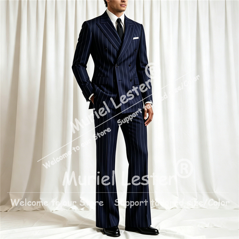 エレガントなストライプスーツ メンズ 2ピースセット ダブル - Men'S Style Formal Wear のレビューと価格