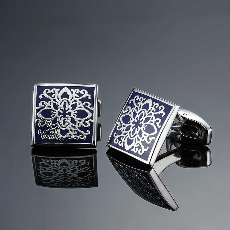 クラシックフレンチシャツカフス高品質手描き赤青黒エナメルボタ - Dress Shirt French Cuff のレビューと価格