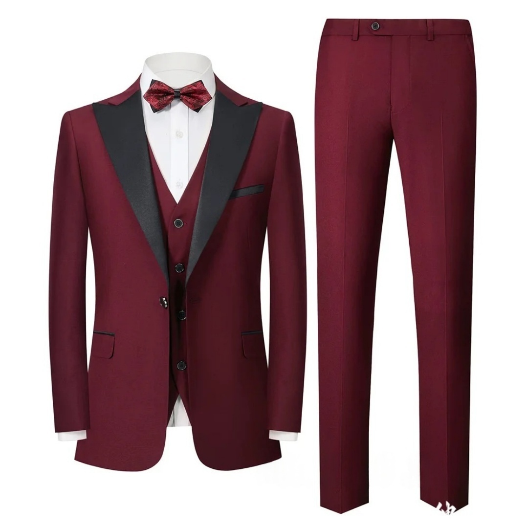 メンズ3ピースタキシードスーツセット、無地、ピークドラペルブ - Men'S Formal Wear Not Suit のレビューと価格