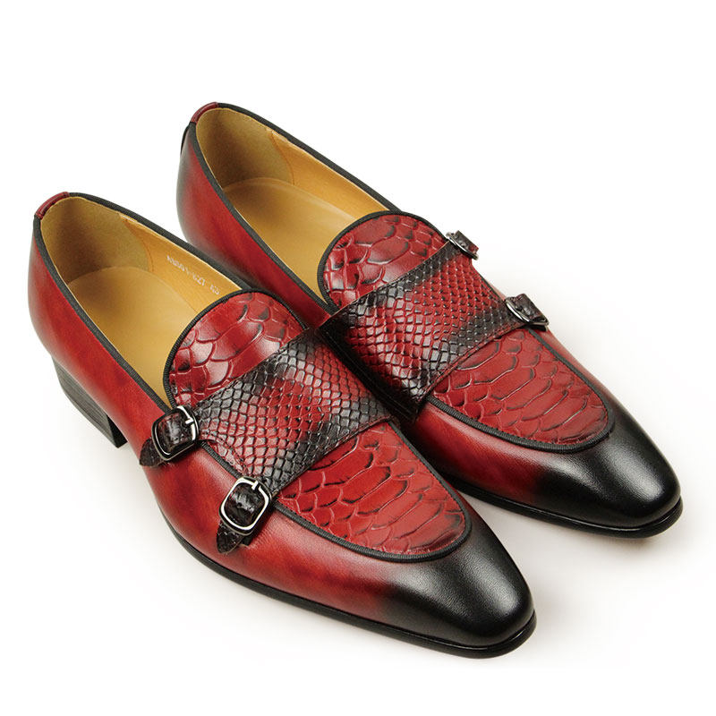 男性用の先のとがったつま先とクロコダイルプリントのレザーモカ - Men Formal Wear Shoes のレビューと価格