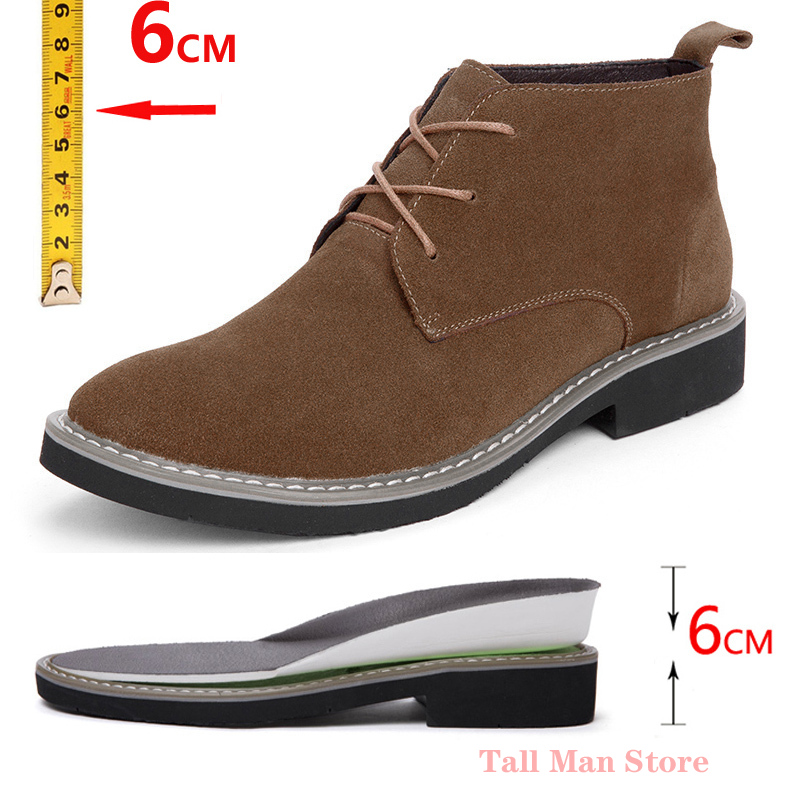男性用の高さを高めるブーツ,革製の黒い靴,6cm - Men Formal Wear Shoes のレビューと価格