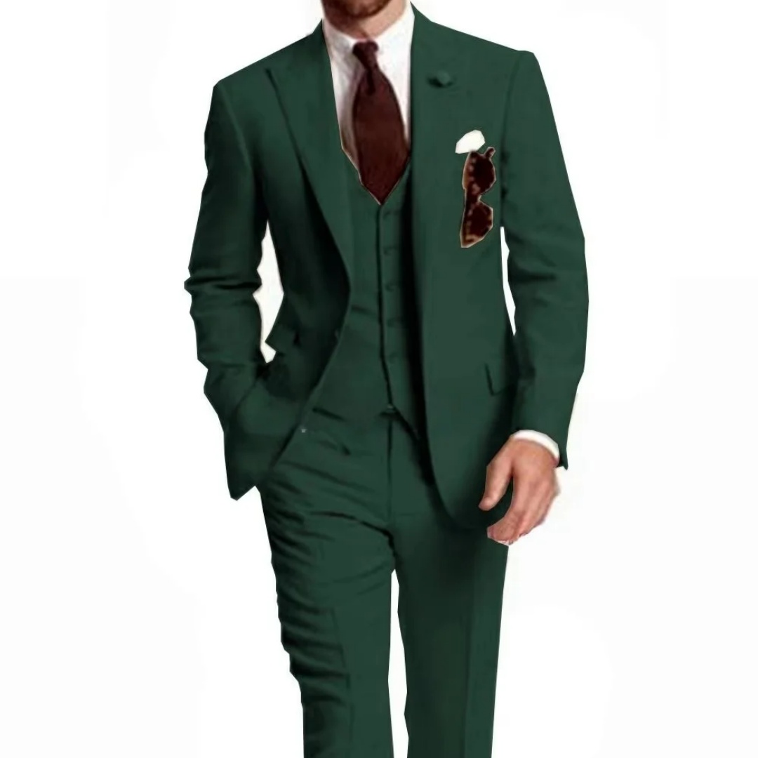メンズスリムフィットピークドラペルウェディングスーツ 3 ピ - Men'S Formal Wear Not Suit のレビューと価格
