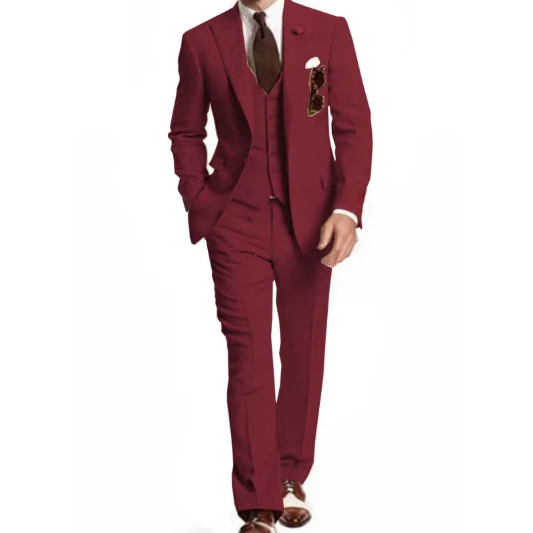 メンズスリムフィットピークドラペルウェディングスーツ 3 ピ - Men'S Formal Wear Not Suit のレビューと価格