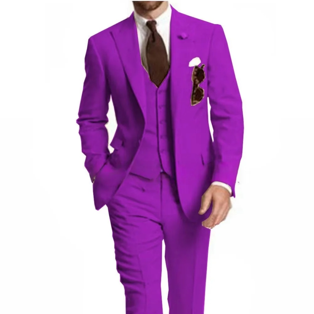 メンズスリムフィットピークドラペルウェディングスーツ 3 ピ - Men'S Formal Wear Not Suit のレビューと価格