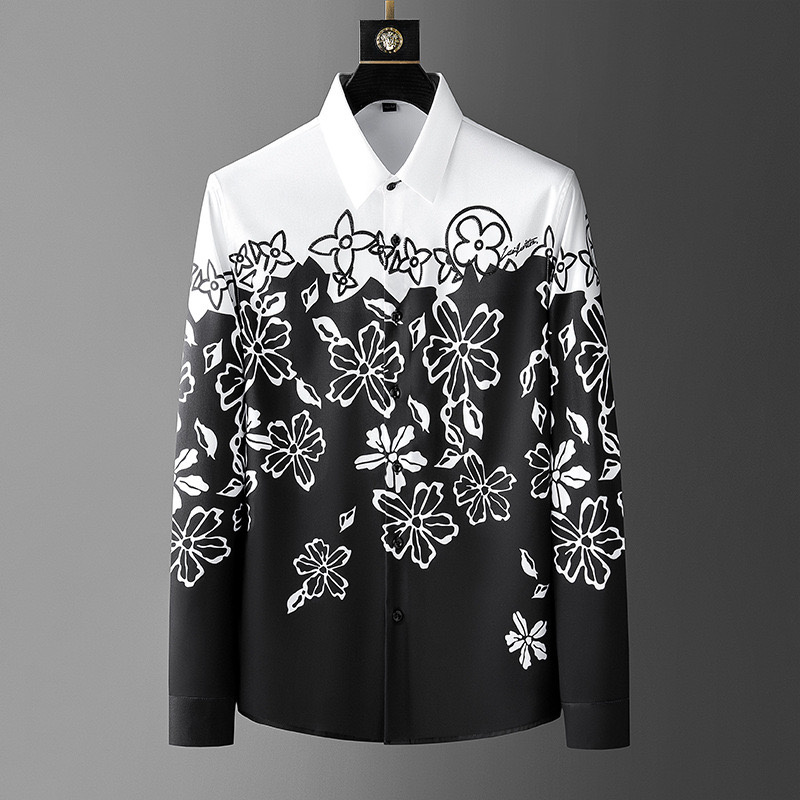 メンズ長袖シャツ,ヴィンテージ,フローラルプリント,社交クラ - Men Formal Wear Dress のレビューと価格