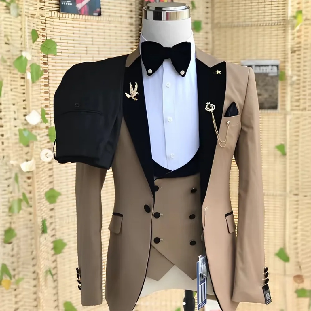 エレガントな3ピーススリムフィットメンズタキシードスーツセッ - Men'S Formal Wear Not Suit のレビューと価格