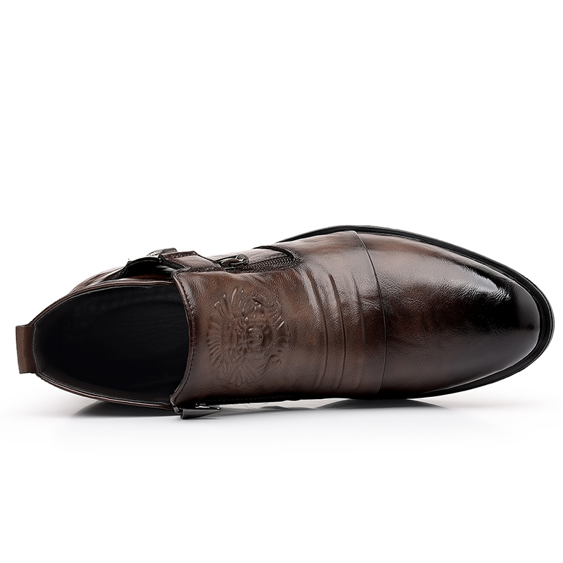 メンズレトロライオンヘッドジッパードレスシューズオフィスビジ - Men Formal Wear Shoes のレビューと価格