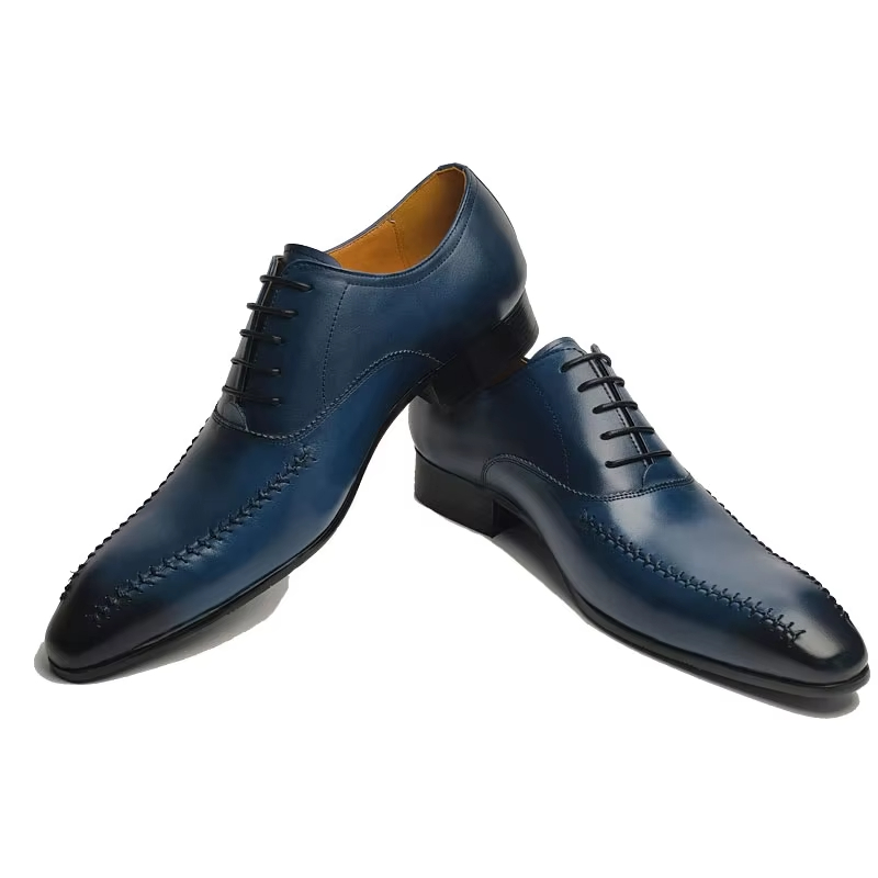 高級メンズ本革ドレスシューズ、ポインテッドトゥ、手縫い、ファ - Men Formal Wear Dress のレビューと価格
