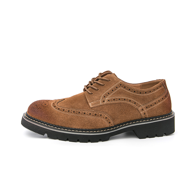 メンズブラウンスエードブローグオックスフォードシューズ大きい - Formal Men Daily Wear Shoes のレビューと価格