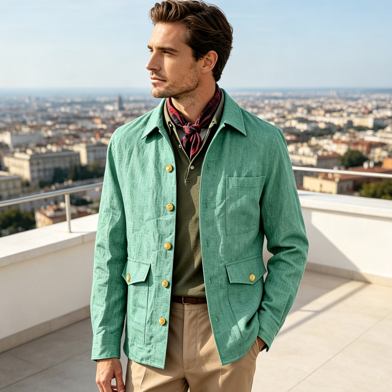 ヴィンテージメンズリネンジャケット、ラペルカラー、ゴールドボ - Men'S Style Formal Wear のレビューと価格
